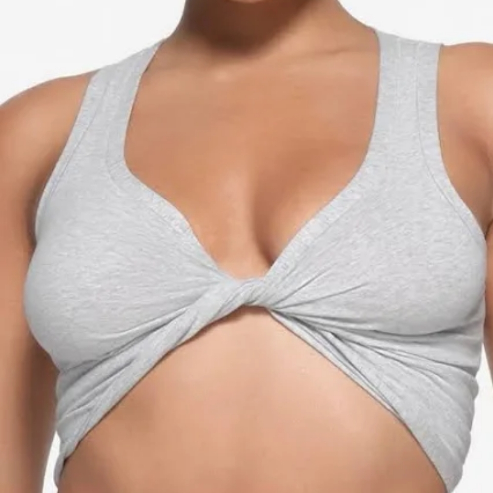 Skims Cotton Twist Cropped Tank